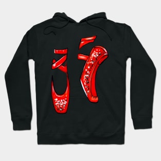 Top 10 best gifts for dancers. Ballet pointe shoes in red. Ballerina dancer dancing dance Hoodie